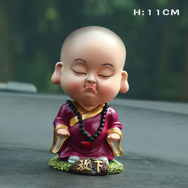 汽车摆件个性摇头小和尚车饰用品车载饰品创意可爱汽车用品 摇头放下