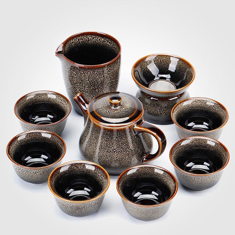 家柏饰(CORATED)窑变功夫茶具整套家用客厅天目釉建盏办公会客陶瓷茶壶茶杯