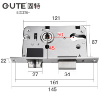 固特(GUTE)门锁室内卧室房门锁美式黑色卫生间实木门把手家用静音门锁具 8992 灰铬色(店推款) 左右通用