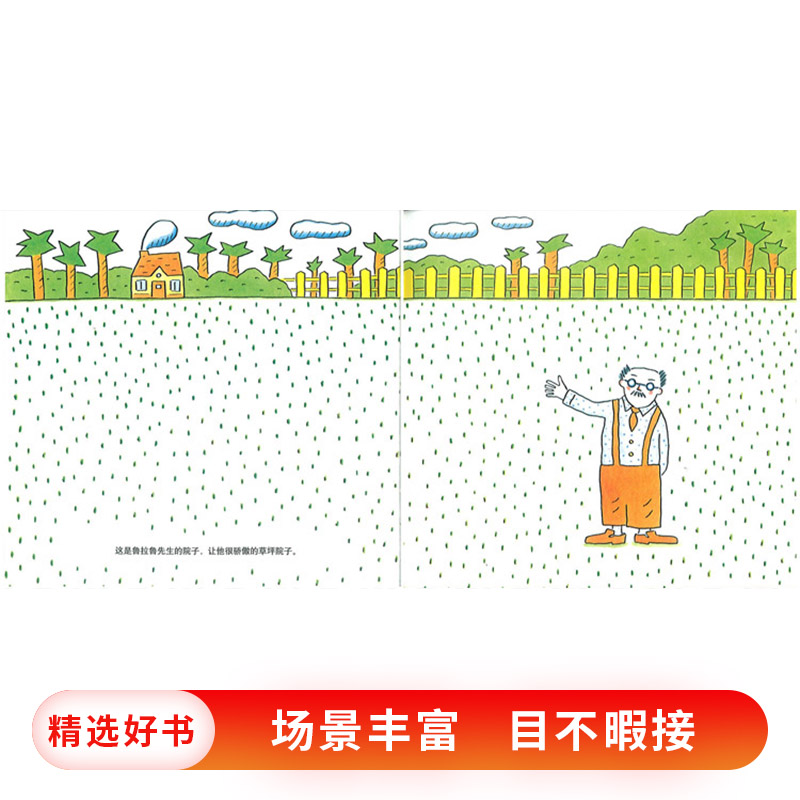 鲁拉鲁先生的院子 [正版]鲁拉鲁先生的院子硬壳精装图画书蒲蒲兰绘本适合2岁以上亲子阅读童书高清大图