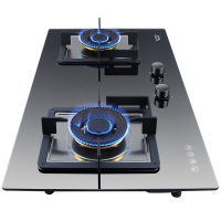 澳柯玛(AUCMA)台嵌两用燃气灶3D19B 黑晶钢化玻璃煤气灶 天然气