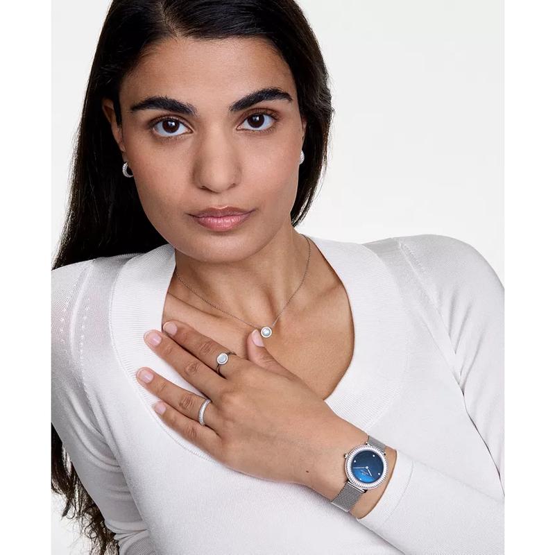 丹尼尔惠灵顿(Daniel Wellington)女款机械表蓝色母贝表盘闪耀水晶边框奢华时尚手表高清大图