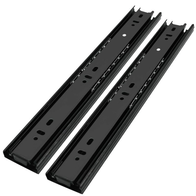 静音抽屉三节轨阻尼缓冲轨道滑道电脑桌键盘托架防锈导轨橱柜滑轨黑色