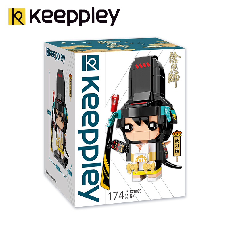 Keeppley阴阳师鬼切方头仔积木拼装小颗粒益智手办潮玩具乐启蒙拼插组装