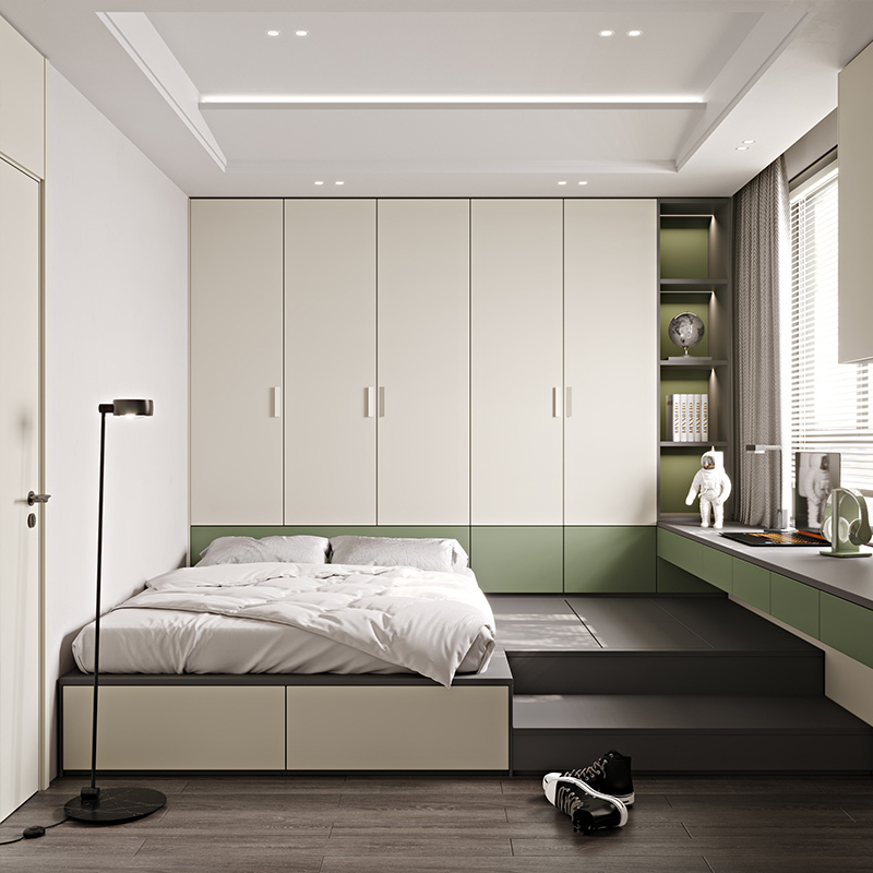 纯色系列e科凡全屋定制电视柜书柜橱柜衣柜卧室衣帽间柜子