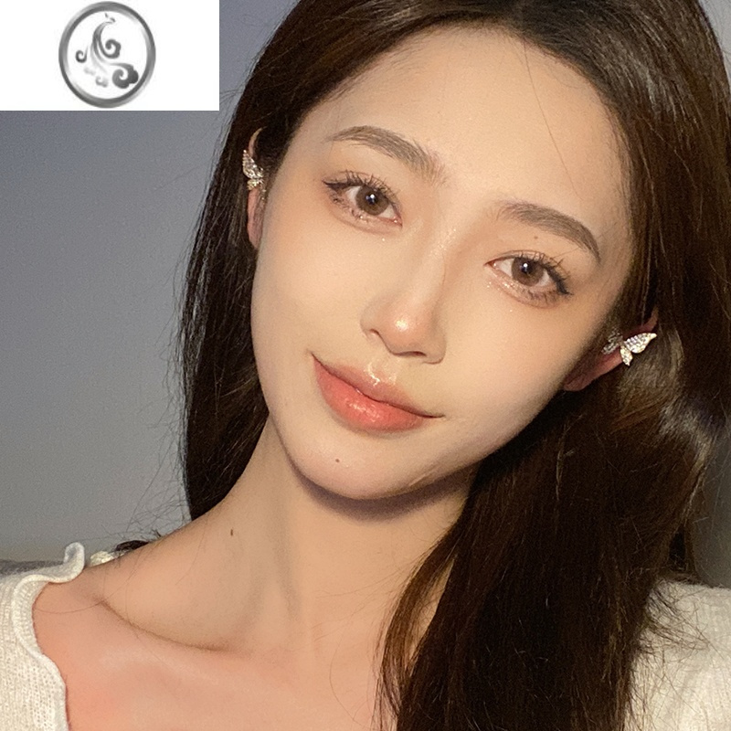 JiMi轻奢满钻蝴蝶耳夹女无耳洞精灵耳饰 ins冷淡风简约百搭耳骨夹耳环