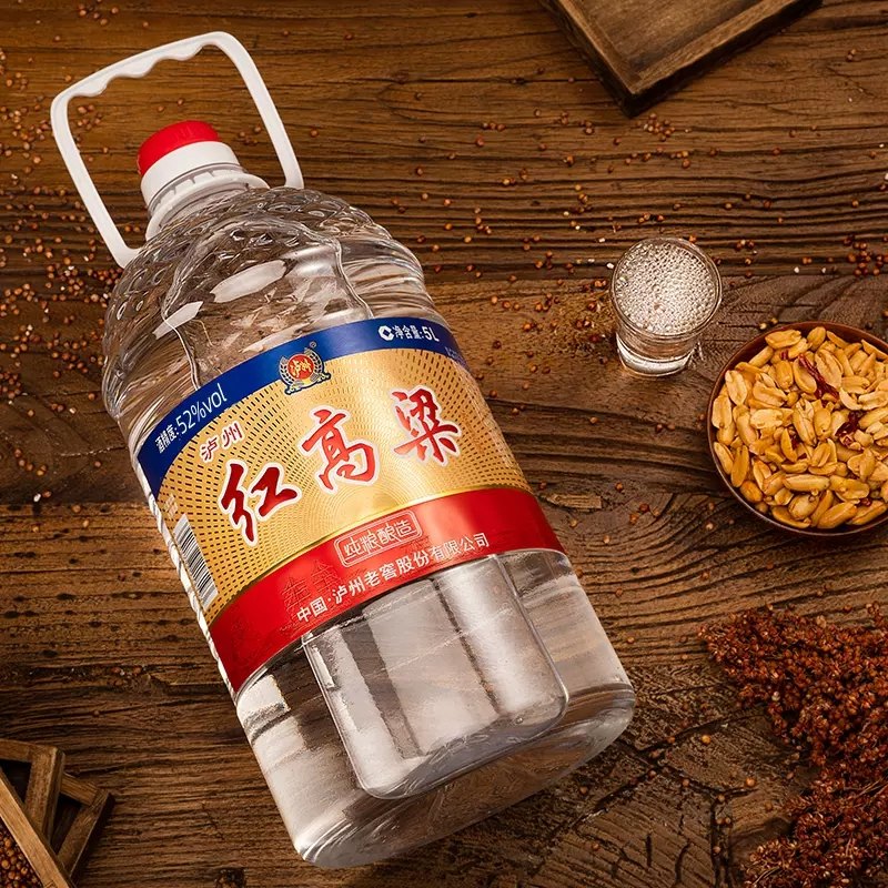 [MN]泸州老窖红高粱酒52度5L散装酒桶装白酒纯粮食酒泡药酒约十斤装高清大图