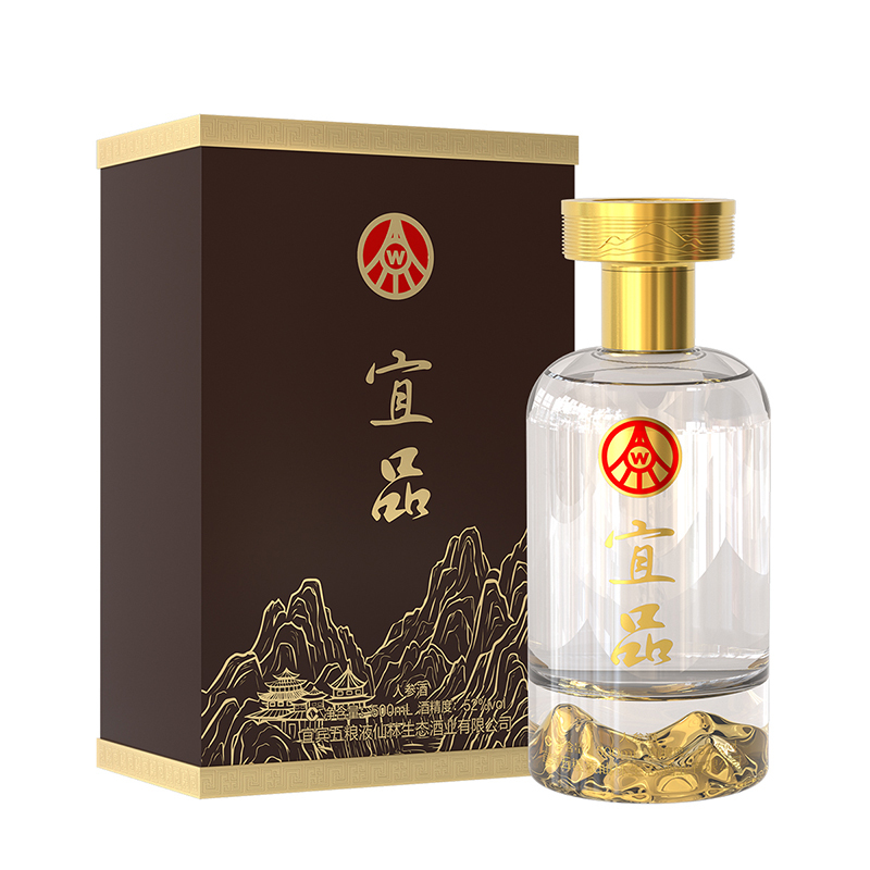 五粮液股份公司出品 五粮液宜品人参酒 金山 52度500ml*6 整箱装 浓香型白酒