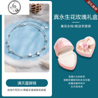 JiMi星星银银脚链女2023年新款潮性感女士高级感女生脚镯足链生日礼物 星星脚链永生花礼盒装