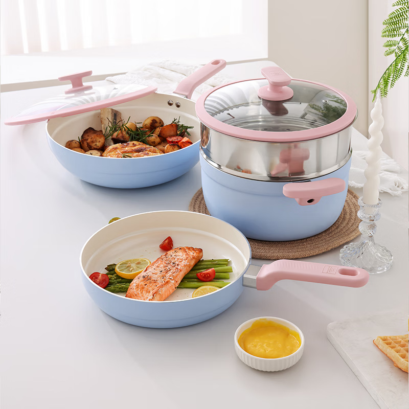 WORLD KITCHEN 康宁铝质陶瓷不粘锅具四件组 WK-GJ04J90C-JY/KZ高清大图