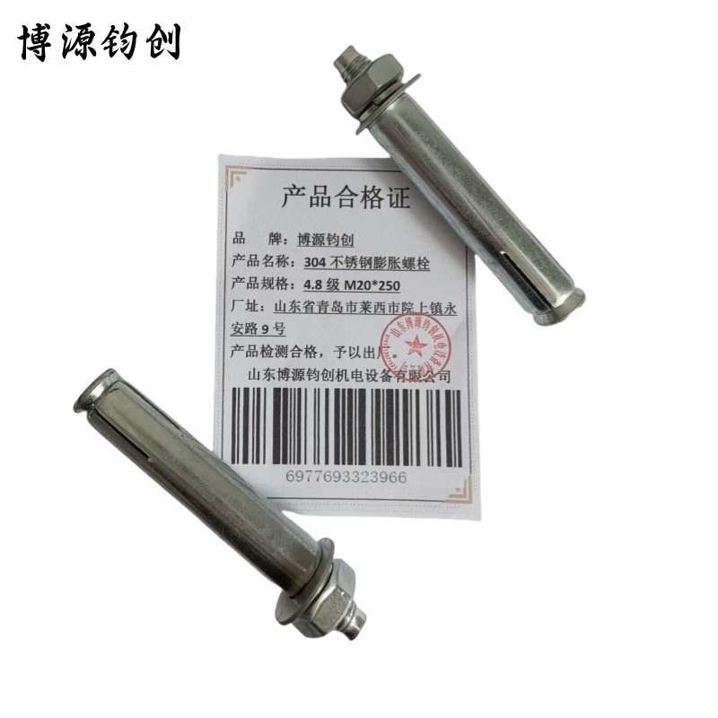 博源钧创 304不锈钢膨胀螺栓 4.8级M20*250 个高清大图