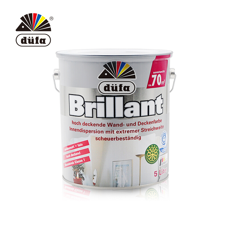 都芳dufa都芳漆德国进口生态内墙乳胶漆水性油漆涂料墙面漆白色5l参数