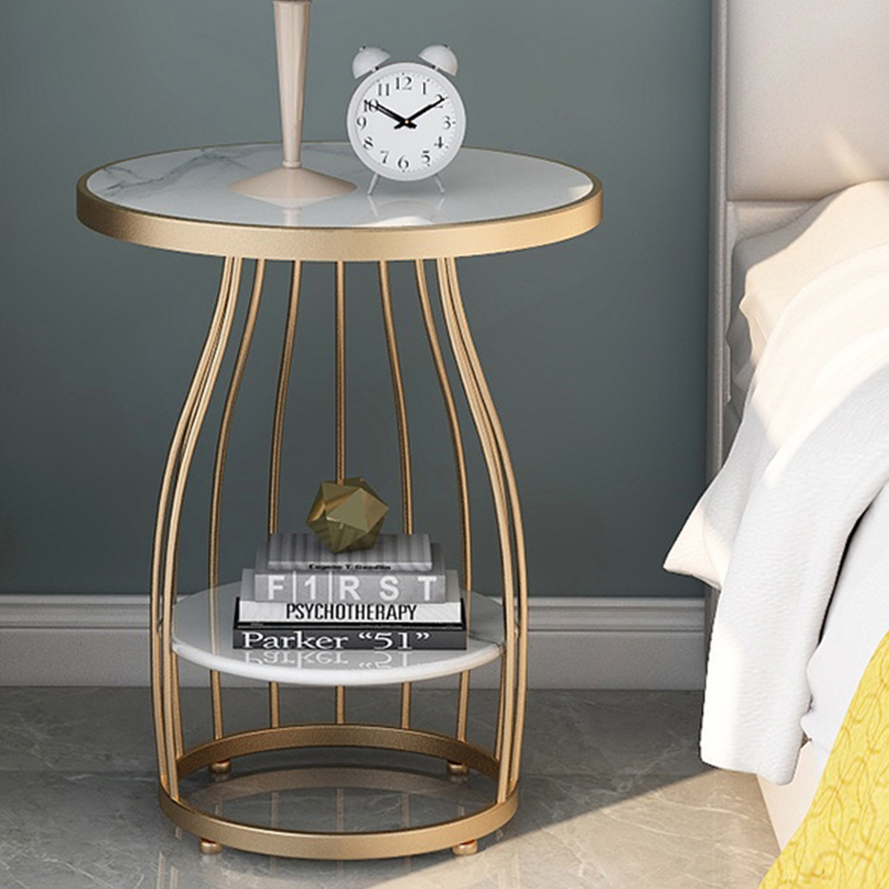 森美人沙发边几北欧大理石客厅轻奢角几小圆桌茶几现代简约铁艺阳台桌子高清大图