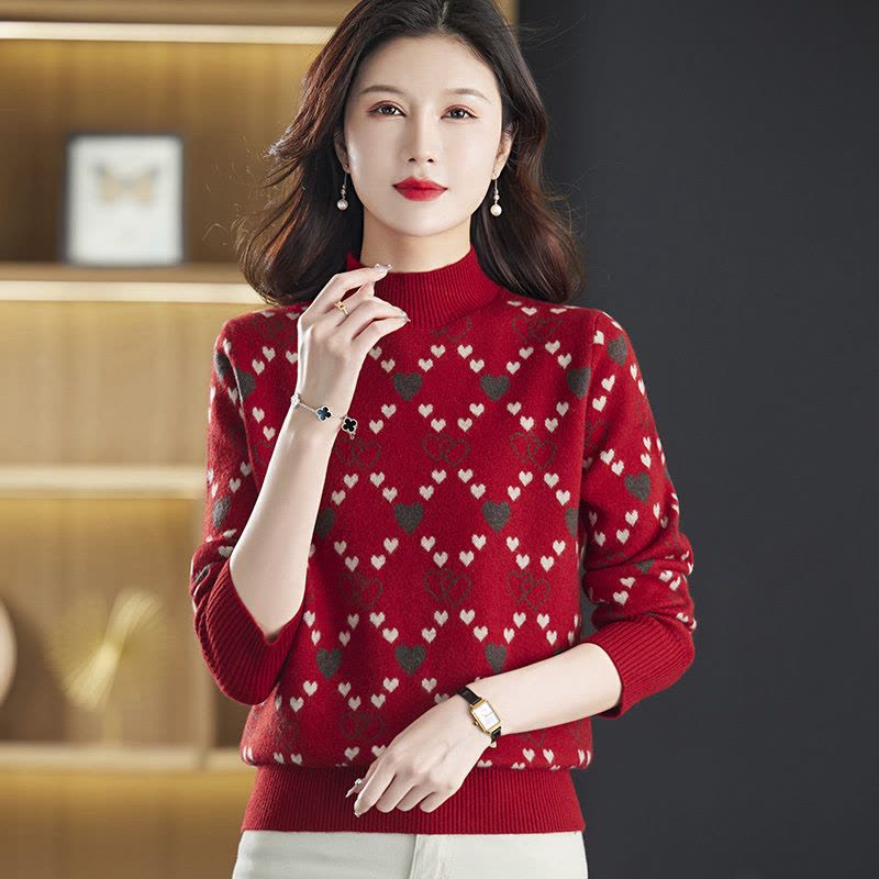 免费试穿 秋冬款短款毛衣女内搭春秋半高领针织打底衫女套头毛衣半高领条纹套头短款内搭针织打底衫上衣服打底衫显瘦洋气打底衫女图片