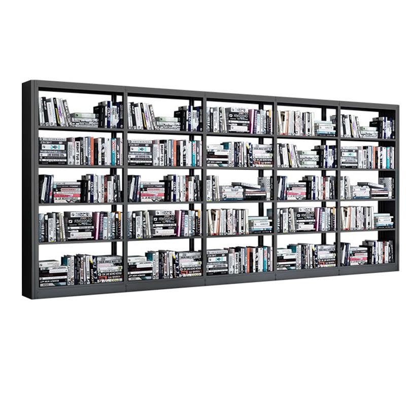 慧采云 钢制书架学校图书馆书店书籍室阅览室单面书架资料架单面一列五组图片