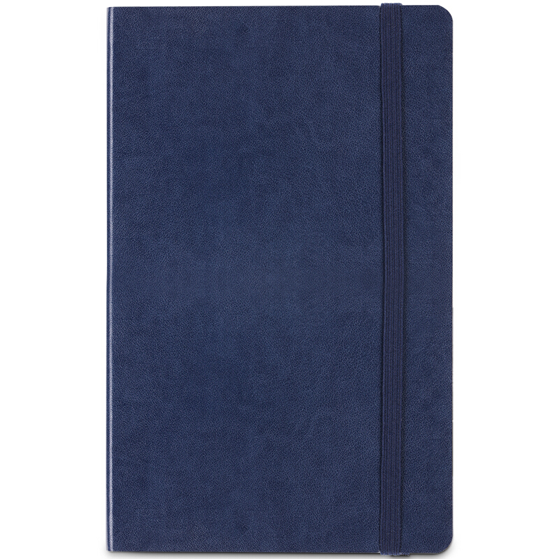 得力(deli)25K96张经典绑带皮面本办公用品 记事本日记本笔记本子文具 蓝色3347