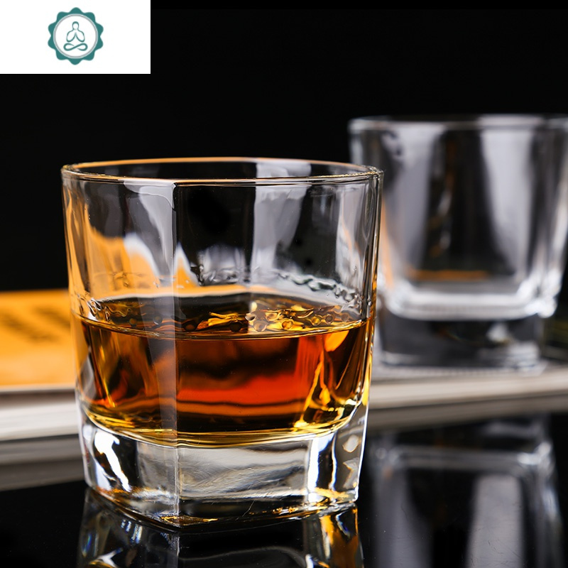 威士忌酒杯6只套装洋酒杯子玻璃酒杯 啤酒杯水杯水晶加厚 白酒杯 封后 宽肚345ml6只套装威士忌洋酒杯