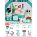 儿童迷你小厨房真煮全套装可做饭厨具真实版煮饭女孩玩具礼物2430 礼盒款【升级麦饭石-304抗菌296件套-绿】加大电磁炉