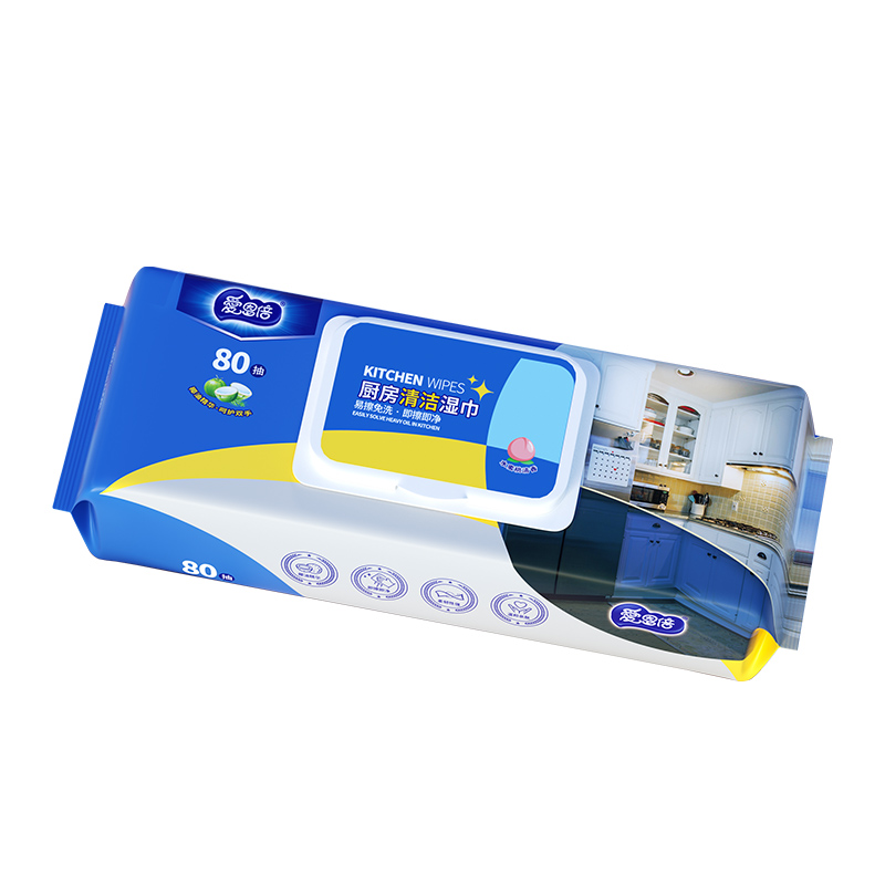 爱恩倍 厨房湿巾80片袋装*3包 180mm*240mm高清大图