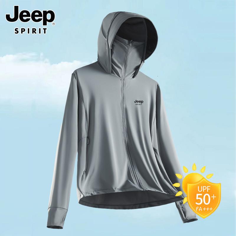 JEEP SPIRIT防晒衣男女同款连帽有面罩品牌皮肤衣男装