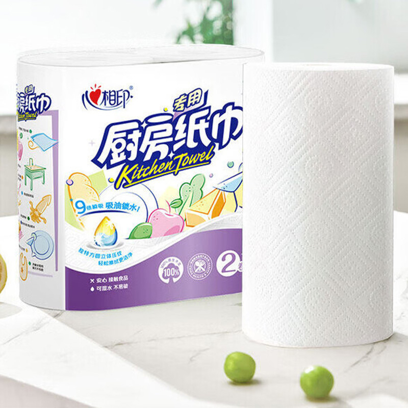 心相印厨房纸巾抽取便捷70节*8卷*4提KT702提-4高清大图
