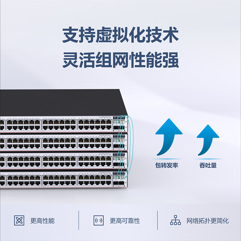 锐捷(Ruijie)48口千兆交换机 RG-S5760-48GT4XS-L 三层网管型接入 万兆光口上联 企业级