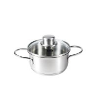 德国菲仕乐/Fissler 三件组套装带玻璃盖礼品套锅 不锈钢奶锅煮锅炖锅煎锅 多用途304不锈钢燃气灶电陶炉电磁炉通用