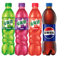 百事可乐 美年达苹果、葡萄、 西瓜味汽水碳酸饮料600ml*4瓶饮料