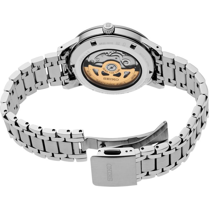 Seiko/精工日韩腕表复古设计金属表圈多层表盘自动机械表高清大图