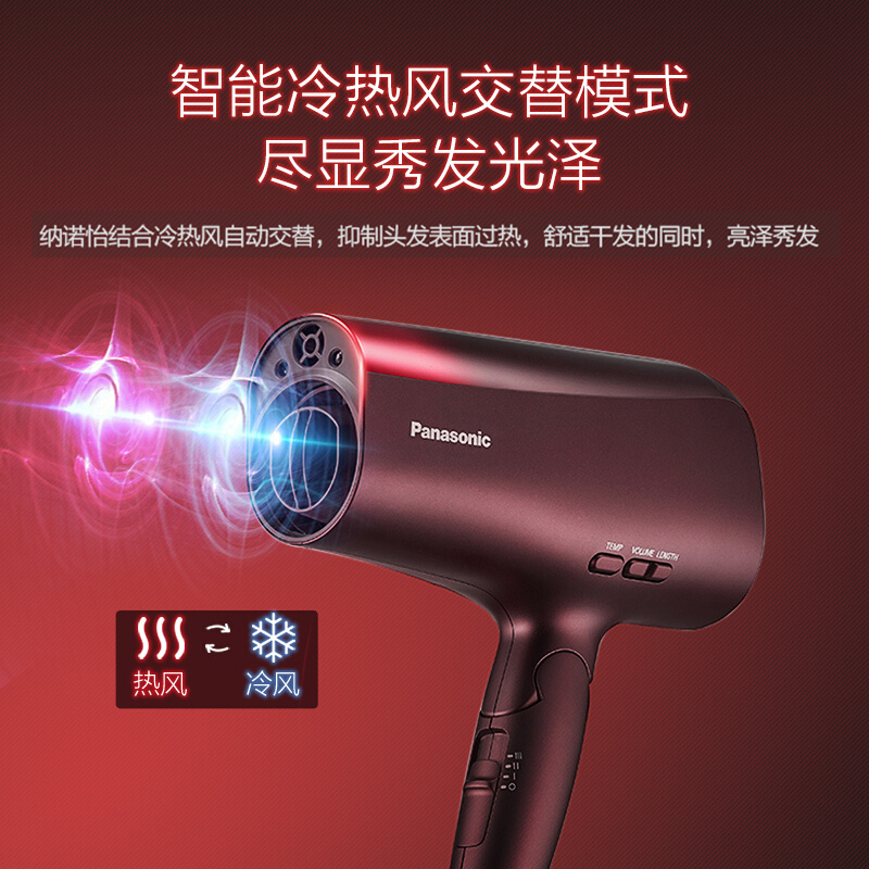 松下(Panasonic)电吹风机家用大功率 黑科技纳诺怡护发 水负离子电吹风筒EH-XD20