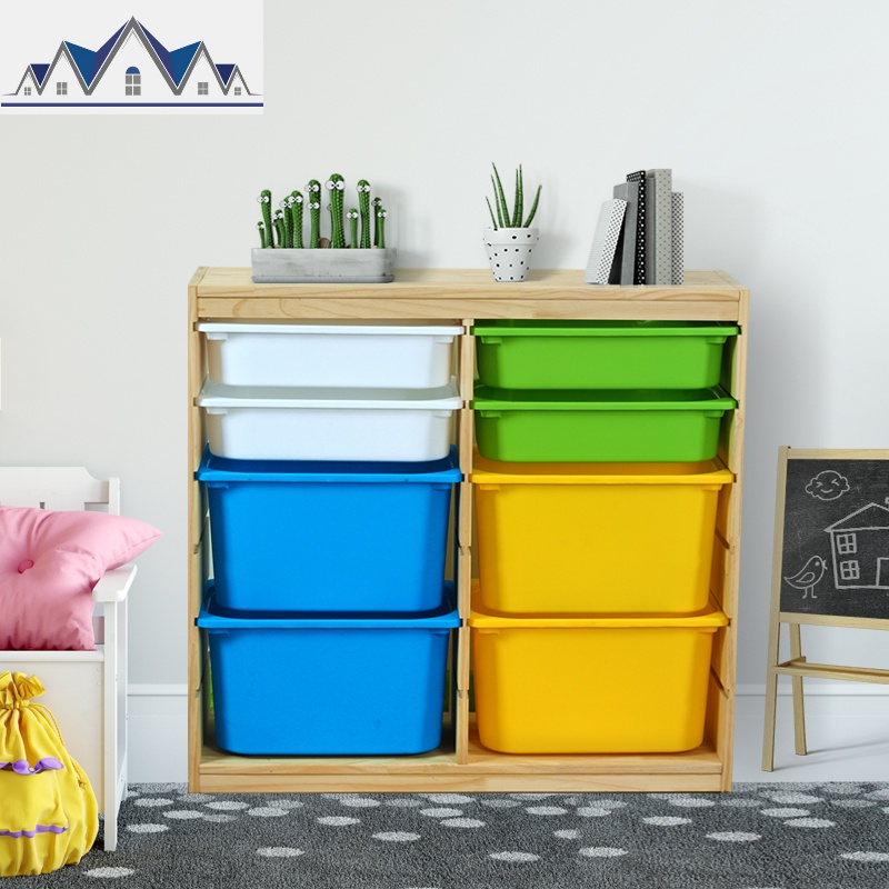 实木儿童玩具收纳架多层分类置物柜幼儿园宝宝玩具整理储物架书柜 三维工匠收纳柜高清大图