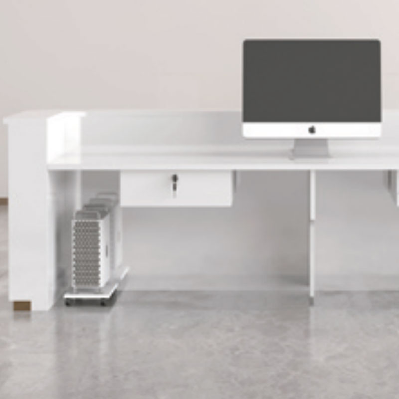 中豫鑫泽ZYXZ5041851 吧台收银台烤漆小型柜台简约现代商用吧台桌公司前台接待台 2.4米高清大图