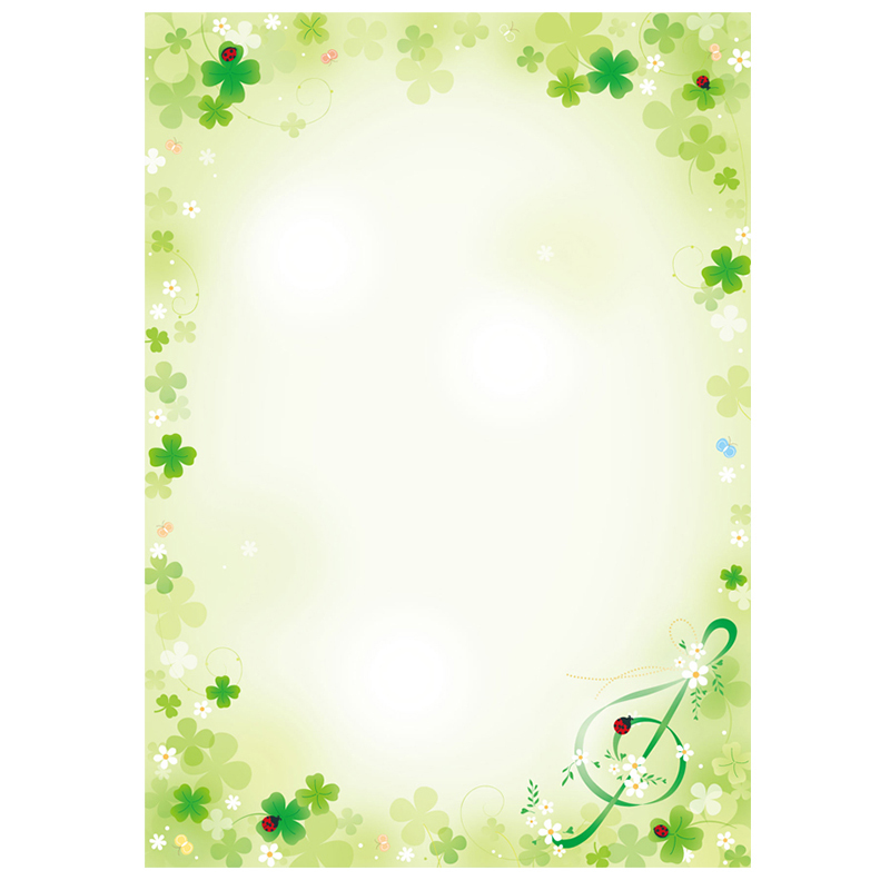 台湾四季学校幼儿园影印纸a4彩色打印纸带花纹卡通图案彩色花边小学生