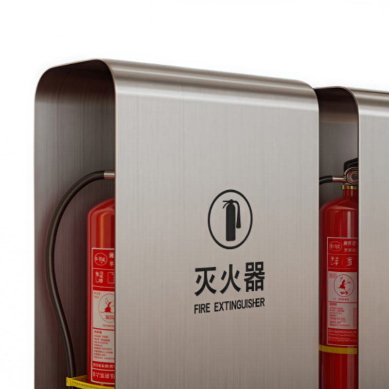 义尊 不锈钢灭火器箱 350*200*550mm 个高清大图