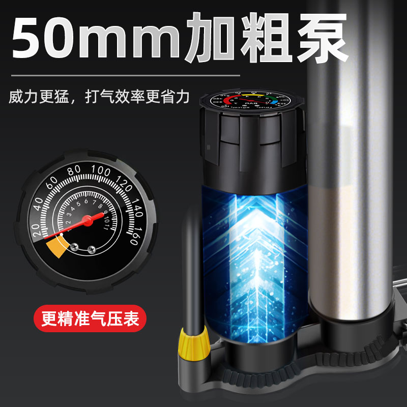 [补贴10%]充气泵打气筒自行车家用高压泵电动车汽车可携式气管子篮球通用充气高清大图
