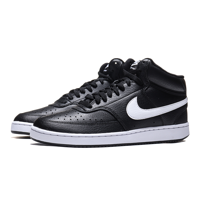 NIKE男鞋板鞋2019新款COURT高帮皮质经典系带休闲运动鞋CD5466-001