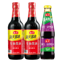海天生抽酱油500mlx2+一品鲜蚝油715g 生抽蚝油组合套装 家用炒菜焖煮凉拌调味品
