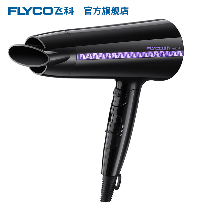 飞科(FLYCO) FH6229 电吹风机家用2000瓦大功率 冷热风 吹风筒 可折叠 过热保护6档可调