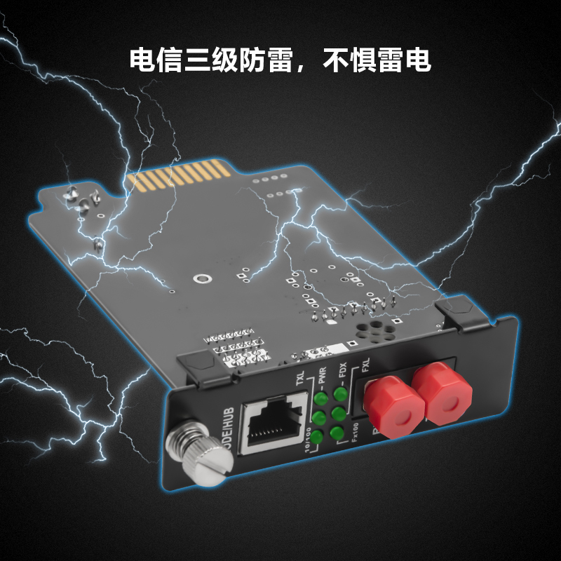 博扬 BY-KG611S-FC-20KM 千兆单模双纤插卡式光纤收发器 支持16槽机架 防雷FC接口20公里