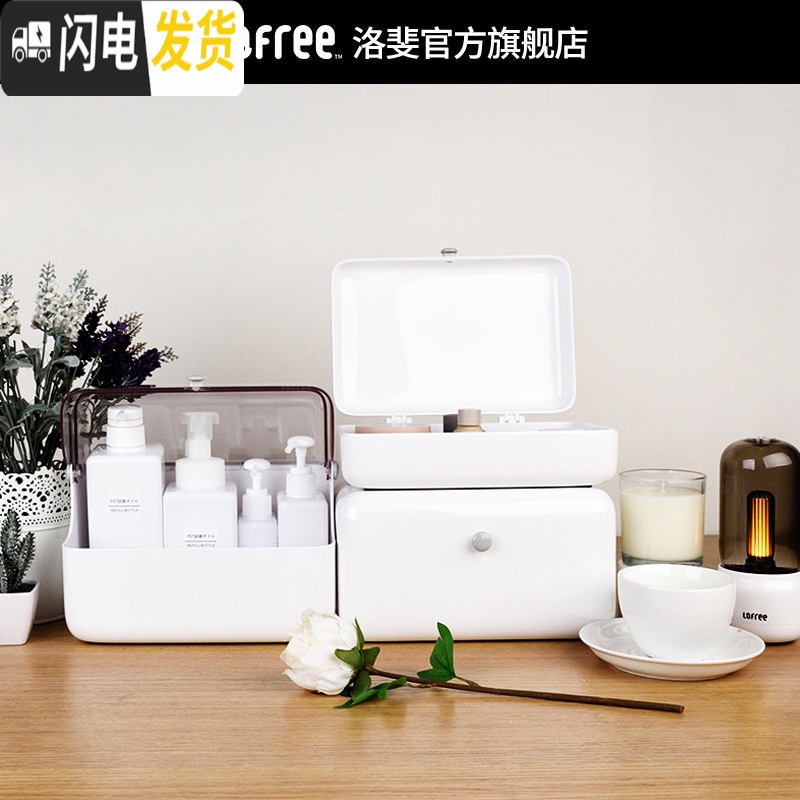 三维工匠 桌面玲珑收纳盒口红护肤化妆品梳妆台便捷抽屉置物粉高清大图