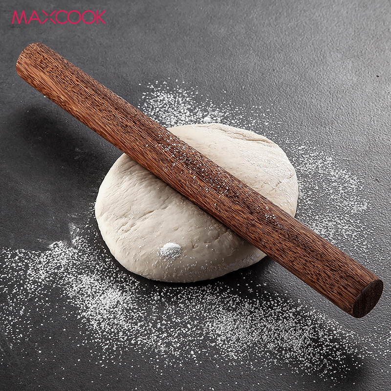 美厨(maxcook)鸡翅木擀面杖 原木实木饺子皮擀皮杖水饺棒(中号) 家用包饺子烘焙工具无漆无蜡MCPJ371