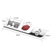 抖音车贴汽车个性创意贴抖音金属车标贴3D立体车贴段友抖友组织贴 银色