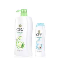 玉兰油(OLAY)沐浴露水嫩清爽1L配亮爽珍珠300ml 沐浴露泡澡 保湿