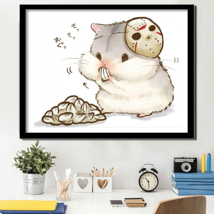 钻石画新款满钻卡通可爱仓鼠钻石绣十字绣卧室书房点贴钻小幅儿童