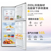 惠而浦(Whirlpool)BCD-203WLWS(亮光银)203L大容量 家用两门冰箱 双门电冰箱