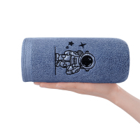 安居先森热卖“我家有个宇航员”新疆长绒棉刺绣抹布毛巾两用36*75cm 蓝(条)