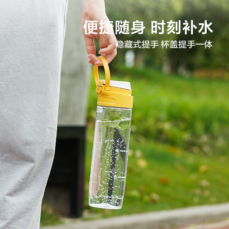 乐扣乐扣(LocknLock)Tritan材质花蕾吸管杯自带安全锁运动水杯子水杯男水杯女