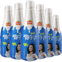 欢乐家生榨椰子汁1L*6瓶椰汁果肉型营养果汁椰汁饮料大瓶饮品整箱