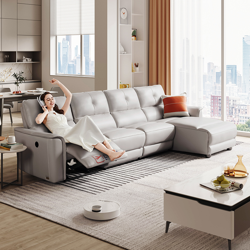 芝華仕(cheers)芝华仕头等舱现代简约真皮功能沙发皮艺大户型组合客厅