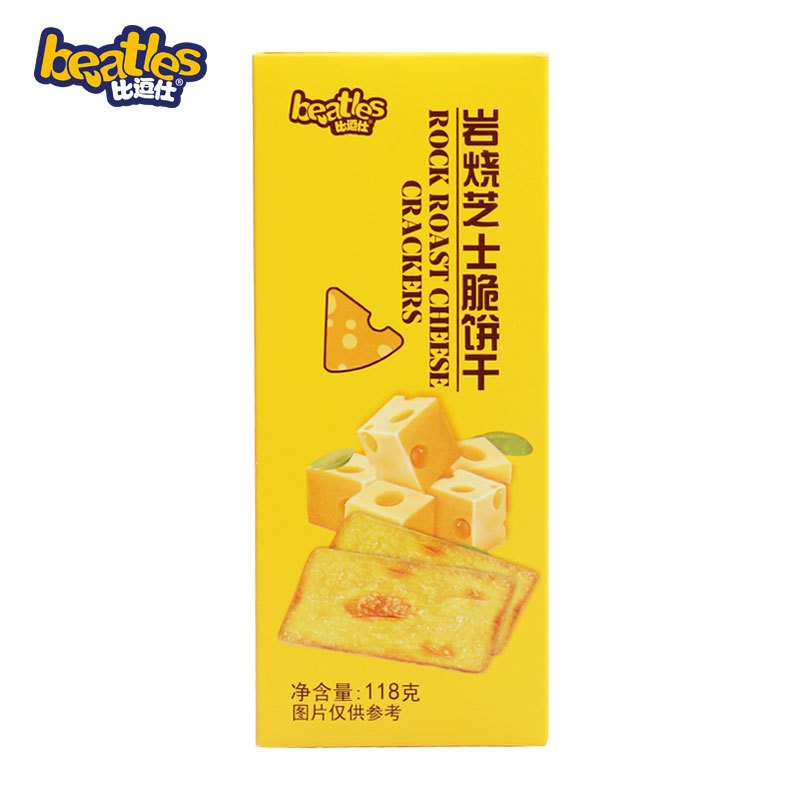 比逗仕岩烧芝士脆饼干118克*5盒奶酪味休闲零食